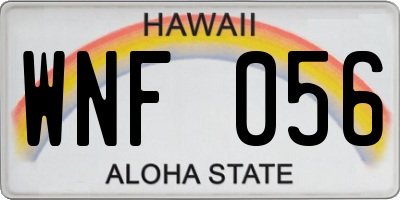 HI license plate WNF056
