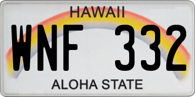 HI license plate WNF332