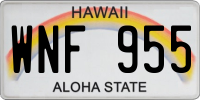 HI license plate WNF955