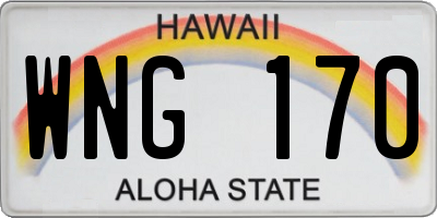 HI license plate WNG170