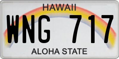 HI license plate WNG717