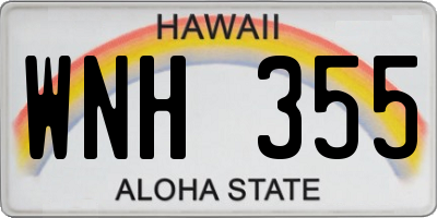 HI license plate WNH355