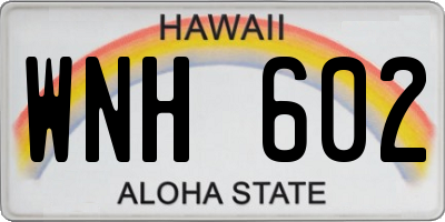 HI license plate WNH602