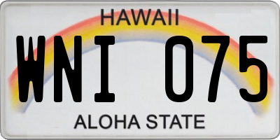 HI license plate WNI075