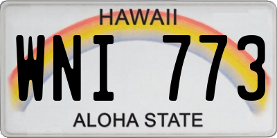 HI license plate WNI773