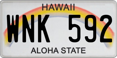 HI license plate WNK592