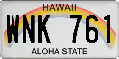 HI license plate WNK761