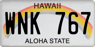 HI license plate WNK767