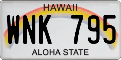 HI license plate WNK795