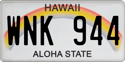 HI license plate WNK944