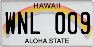 HI license plate WNL009