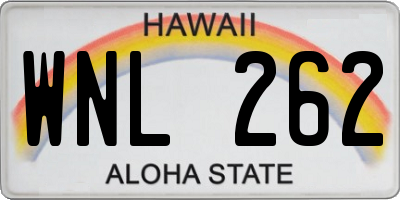 HI license plate WNL262