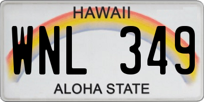 HI license plate WNL349