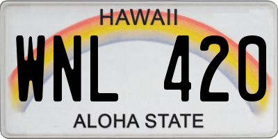 HI license plate WNL420