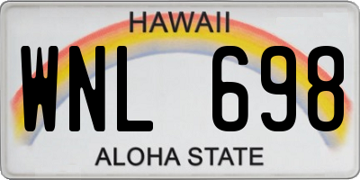 HI license plate WNL698