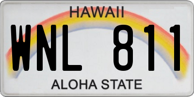 HI license plate WNL811