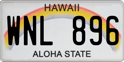 HI license plate WNL896