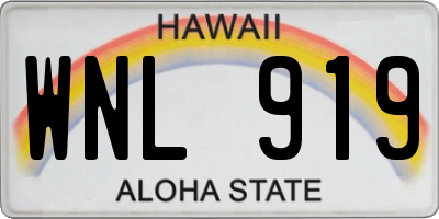 HI license plate WNL919