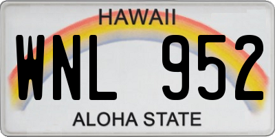 HI license plate WNL952