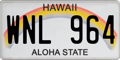 HI license plate WNL964