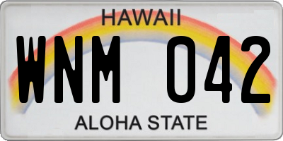 HI license plate WNM042