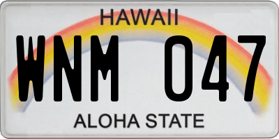 HI license plate WNM047