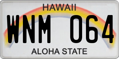HI license plate WNM064