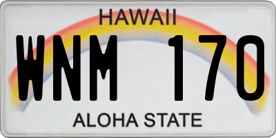 HI license plate WNM170
