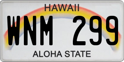 HI license plate WNM299