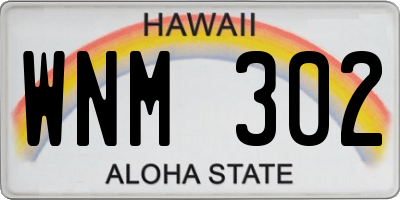 HI license plate WNM302