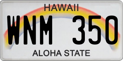 HI license plate WNM350