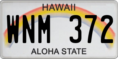 HI license plate WNM372