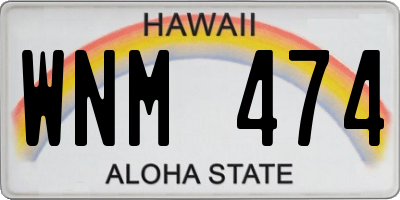 HI license plate WNM474