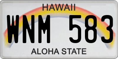 HI license plate WNM583
