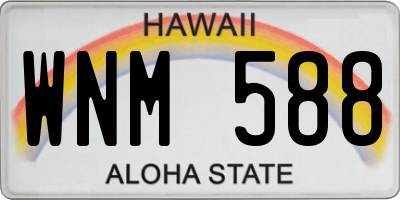 HI license plate WNM588