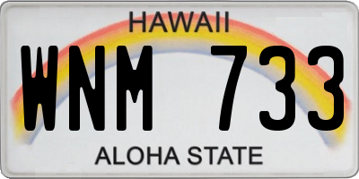 HI license plate WNM733
