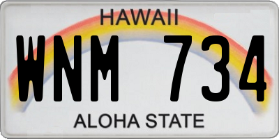 HI license plate WNM734