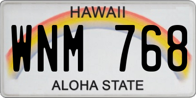 HI license plate WNM768