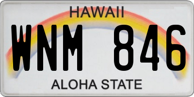 HI license plate WNM846