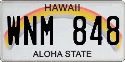 HI license plate WNM848