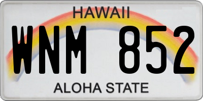 HI license plate WNM852