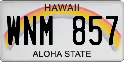 HI license plate WNM857