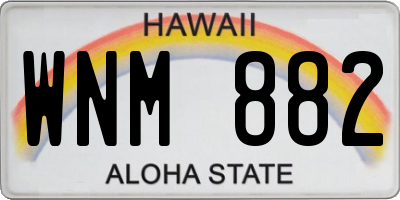HI license plate WNM882