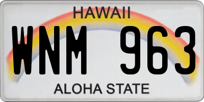 HI license plate WNM963