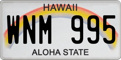 HI license plate WNM995