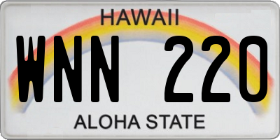 HI license plate WNN220