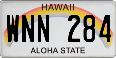 HI license plate WNN284