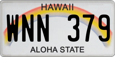 HI license plate WNN379