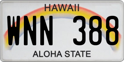 HI license plate WNN388