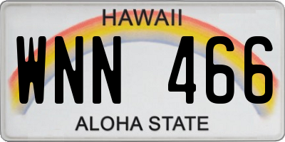 HI license plate WNN466